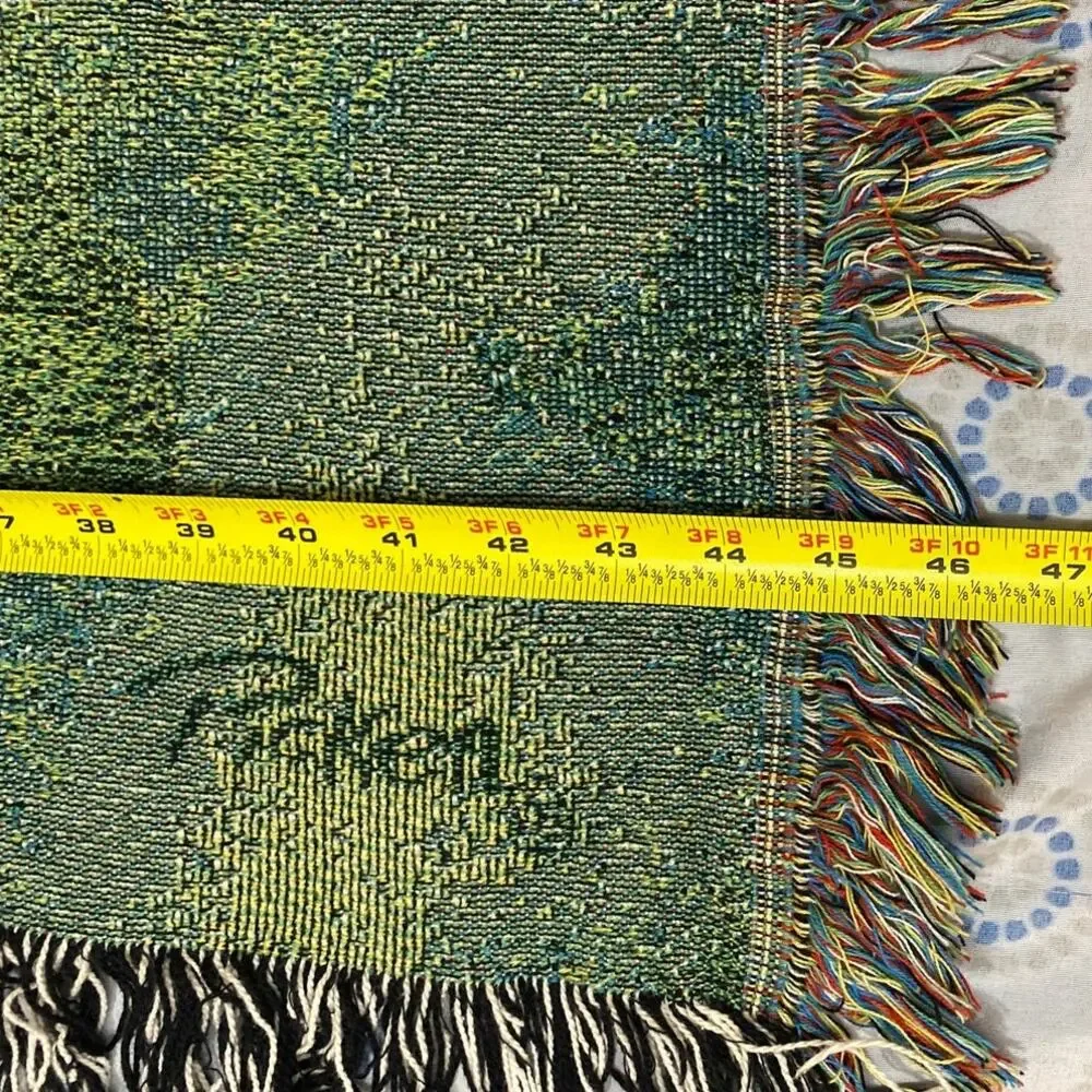 Vintage Golden Retriever Dog Woven Tapestry Throw Blanket Afghan Fringe Forest